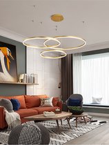 Friick Kroonluchter - 3 Ringen - Woonkamer - Slaapkamer - LED Licht - Plafondlamp - Goud