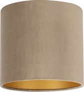 Uniqq Lampenkap velours taupe Ø 25 cm - 25 cm hoog