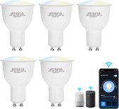 Aigostar 10RFS - Smart GU10 LED Lamp - Slimme Lichtbron - Wit Licht - Dimbaar - Appbesturing - 6500K - 5 stuks