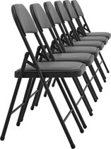 [pro.tec]® Bureaustoel klapstoel - 6 stuks set - grijs
