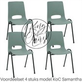 King of Chairs -Set van 4- Model KoC Samantha lichtgrijs met zwart onderstel. Stapelstoel kuipstoel vergaderstoel tuinstoel kantine stoel stapel stoel kantinestoelen stapelstoelen kuipstoelen arenastoel De Valk 3320 bistrostoel bezoekersstoel