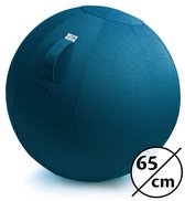 Ella® Zitbal Linnen 65 CM - Zitballen met Hoes - Balanskruk – Luxe Yoga Bal - Ergonomische Bureaustoel Bal - Groenblauw