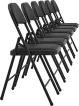 [pro.tec]® Bureaustoel klapstoel - 6 stuks set - zwart