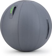 Wobblez® Zitbal Leer Grijsblauw 75cm met pomp | Ergonomisch werken aan je bureau zonder last van je onderrug | geschikt voor mensen met een lengte van 185-200cm