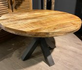 Ronde tafel spin poot - 120 cm mango hout