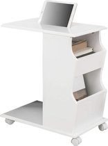 Mara Bijzettafel - Koffietafel - Salontafel - Geïntegreerde Ipad gleuf - Op wielen - Laptoptafel - Opberg vakken - 31 x 53 x 63 cm