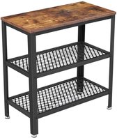 O’DADDY® Wandtafel - sidetable met 2 gaasplanken - 60x30x60cm bruin