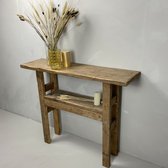 Sidetable | Wandtafel | Robuust | Hout | Bruin | 100x28x80 | Baan Woods