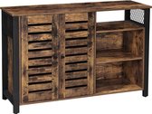 MIRA Home Dressoir - Verstelbare Planken - Industrieel - Metaal/Hout - Bruin/zwart - 114x35x75