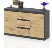 AZ-Home - Dressoir Bruno - 120 cm - Antraciet Eiken - Kast - Commode