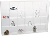 SAFE Acrylglas vitrine kast met 24 vakken van 5,5 x 5,5 x 3,5 cm - vitrine: 35 x 24 x 4,5 cm