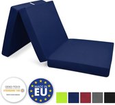 Beautissu vouwmatras met schuimstofvulling - opvouwbaar matras - logeermatras 190x60cm donker blauw