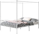 Metalen hemelbed Finstrom met bedbodem 140x200 cm wit