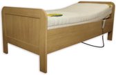 Elektrische Seniorenbed inclusief orthopedische bamboe traagschuim matras 90x200 Beuken