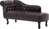 vidaXL - Chesterfield - Chaise longue - Met arm - Bruin