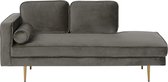 Beliani MIRAMAS - Chaise longue - grijs - fluweel