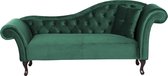 Beliani LATTES - Chaise longue - groen - fluweel