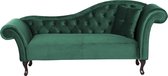 Beliani LATTES - Chaise longue - groen - fluweel
