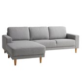 Hoekbank met Chaise Longue – Links – 3 Zits Hoek Bank – Lichtgrijs