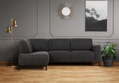 Dreamhouse Hoekbank / Loungebank Mattia - Antraciet - Chaise Links - 188 x 256 cm