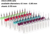 Combi set van 10 micro boortjes in een doosje (0.10-1.00 mm)