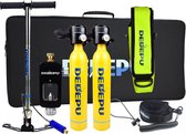 DEDEPU Duikflessen - 0.5L Scuba Tank - Ademhalingsnummer: 170 keer - Duiken Zuurstof Cilinder - Zuurstoftank - Mini Duikfles - Underwater Breather Duiken - Scuba Diving Set - Geel