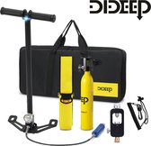 DIDEEP Duikflessen - 0.5L Scuba Tank - Duiken Zuurstof Cilinder - Zuurstoftank - Mini Duikfles - Underwater Breather Duiken - Scuba Diving Set  - geel