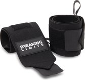 Breaking Limits Wrist Wraps voor Fitness & Crossfit – Polsbanden voor Krachttraining –Polsbrace - Zwart - 2 Stuks