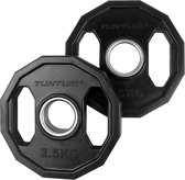 Tunturi Olympische Halterschijf - Halter gewichten - 2x 2,50 kg - 50mm - Rubber