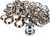 Zeilringen set (25 stuks) Diameter: 18mm + Gereedschap - Koper Nickel (Zilver) - Zeilogen - Nestelringen - Zeilringen