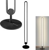 Shutterlight® Vloerlamp - Dimbare Staanlamp - Staande Lamp met Afstandsbediening - Ovaal - CCT LED - 128 cm - Zwart