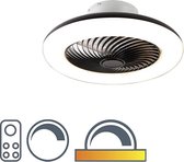 QAZQA clima - Design LED Dimbare Plafondventilator met lamp met Dimmer - 1 lichts - Ø 550 mm - Zwart -  Woonkamer | Slaapkamer | Keuken