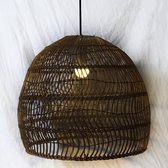 Rotan / Rieten Hanglamp XL - Handgemaakt - Zwart - ⌀60x70 cm