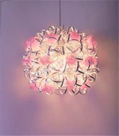 Funnylight Vrolijk zilver Hanglamp - pastel roze bloemen - kinderlamp