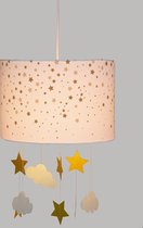 Hanglamp Met Wolken/Sterren - Roze - Goud - Kinderkamer