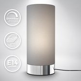 B.K.Licht - Klassieke Tafellamp - ingebouwde dimmer - touch - grijze bedlamp - voor slaapkamer - E14 fitting - excl. lichtbron