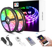 Homezie Led strip | 20 meter | Met app en afstandsbediening | RGB | Zelfklevend | 30 leds per m | Led light strip | Led lights | Led strips | Ledstrip