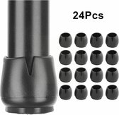 Stoelpoot Doppen – met Anti-Kras Vilt – Stoelpoot beschermers - Vloerbescherming – Stoelpootbeschermers – 24 Stuks – 17-22mm – Zwart – Rond