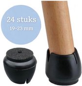 Stoelpoot Beschermers – Vilt – Ronde Doppen - 19-23mm - Zwart