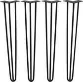 Barnwoodweb - Hairpin poten - tafelpoten - zwart - metaal - 71 cm - retro look