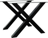 Zwarte Stalen X metalen tafelpoot 8 x 8 cm per stuk