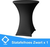 Statafelrok Luxe Zwart x 1 - ∅80 x 110 cm - Statafel Tafelrok - Statafelhoes