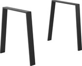 Trapeziumpoot tafelpoot 55-75x72 cm set van 2 tot 100 kg zwart mat
