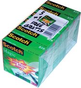 Scotch plakband Magic  Tape formaat 19 mm x 33 m pak van 6 rollen