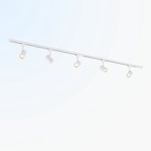 Focus Railsysteem met 5 witte spots - GU10 - 200 cm – Wit - 1-fase - Railverlichting