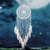 Handgemaakte Dromen Vanger - Dream Catcher - Indianen Deco Droomvanger Kralen Veren – Wit