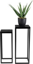 MaximaVida vierkante plantentafel set Vancouver zwart 79 cm - 100 kg draagkracht uitvoering