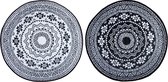 Tuintapijt - Rond - Zwart/Grijs  Ø180cm