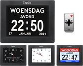 Capsy Dementieklok XL - Kalenderklok met dag en datum - 4 schermen - Alzheimerklok - Alarmfunctie - 8 inch