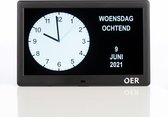 OER Dementieklok – Kalenderklok voor Dementie – Digitale en Analoge Weergave – Alarmen als Geheugensteun – Extra Groot Scherm (10 inch) – Speciale Weergave Slechtzienden – Duidelijke Weergave van Tijd, Datum, Dag(deel) - Met Afstandsbediening - Zwart